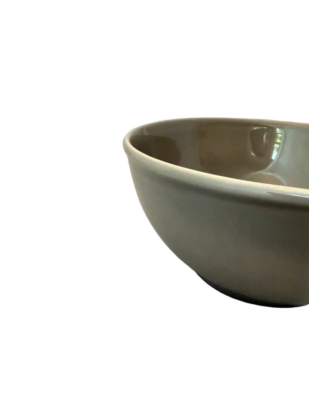 Williams Sonoma Gray Oval Ceramic Batter Bowl Pouring Spout Stoneware Prep
